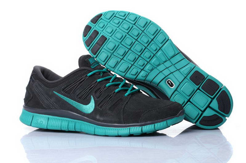 Nike Free 5.0 Fur Hommes Et Femmes Chaussures Gris Fonce Vert